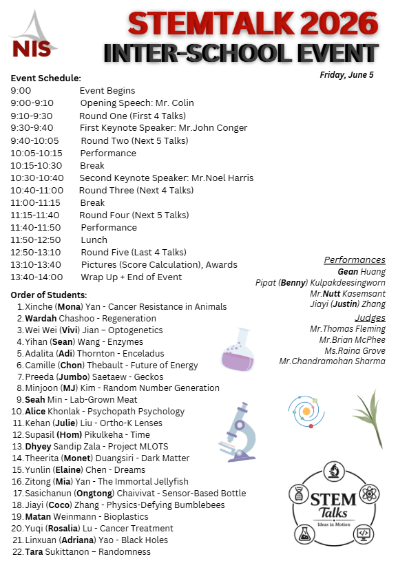 Stem Talks @ NIS Friday